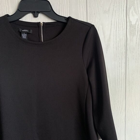 Alfani Black Silver Trim 3/4 Sleeve Top Size Small - Picture 2 of 5